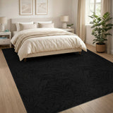 Black and White Black Floral Vintage Area Rug