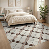 Trellis Geometric Modern Beige Geometric Trellis Area Rug