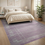 Purple Geometric Stripe Area Rug