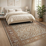 Brown Tan Heritage Tribal Geometric Heritage Tribal Rug