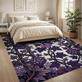 Purple Chrysanthemum Trellis Area Rug