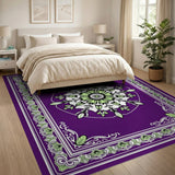 Traditional Persian Purple Purple Mandala Floral Area Rug
