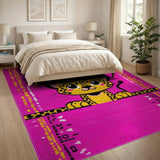 Playful Pink Leopard Peekaboo Kids Cartoon Rug
