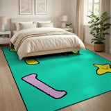Number 7 Smiling Stars Kids Cartoon Rug
