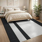 Vertical Striped Bold Black White Vertical Striped Area Rug