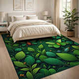 Lush Green Butterfly Beetle Leaf Area Rug