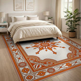 Orange Star Medallion Persian Area Rug
