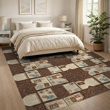 Brown Passport Medallion Area Rug