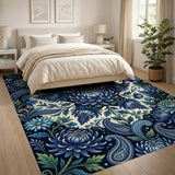 Indigo Chrysanthemum Paisley Area Rug