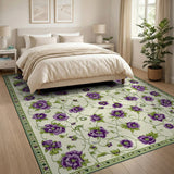 Purple Floral Vintage Purple Floral Vine Area Rug