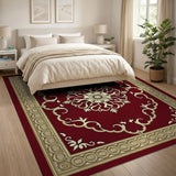 Red Opulent Red Persian Medallion Area Rug