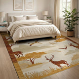 Savanna Deer and Birds Area Rug
