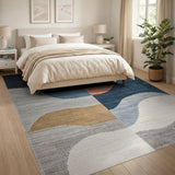 Modern Geometric Wave Abstract Area Rug