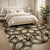 Gold Mandala Floral Area Rug