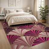 Pink Gold Scalloped Fan Area Rug