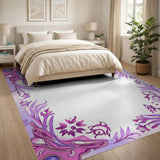 Vintage Pink Floral Ornate Area Rug