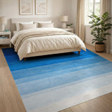 Blue and Teal Ombre Blue Gradient Stripe Area Rug