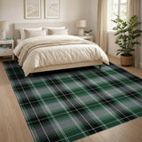 Emerald Green Plaid Area Rug