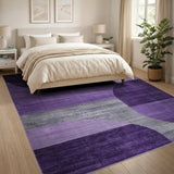Purple Purple Grey Abstract Geometric Area Rug