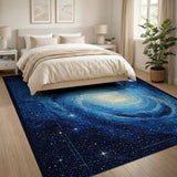 Spiral Galaxy Cosmic Blue Area Rug