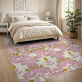 Pink Pink Swirling Abstract Area Rug