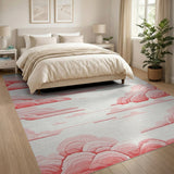 Dreamy Pink Clouds Abstract Area Rug