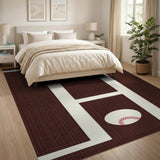 Stitched Baseball Kids Area Rug