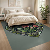 Ornate Floral Heart Vintage Area Rug