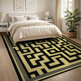 Yellow Maze Geometric Area Rug