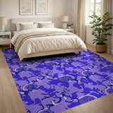 Purple Abstract Duck Camo Area Rug