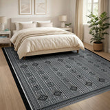 Geometric Modern Black and White Black White Geometric Diamond Area Rug