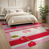 Cherry Stripe Tufted Area Rug