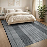 Black White Zigzag Geometric Black and White Area Rug