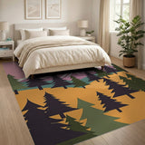 Geometric Mount Rainier Pink Forest Area Rug
