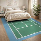 Green Tennis Court Green Area Rug