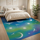 Celestial Phoenix Night Sky Area Rug