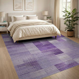 Geometric Modern Purple Purple Geometric Patchwork Area Rug