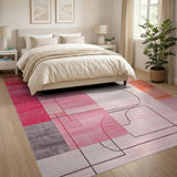 Geometric Modern Vibrant Geometric Abstract Area Rug