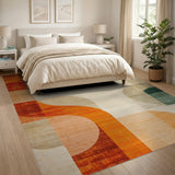 Bold Abstract Orange Area Rug