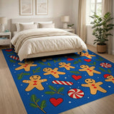 Festive Gingerbread Men Holiday Area Rug