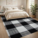 Black White Buffalo Plaid Area Rug