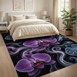 Ethereal Purple Orchid Smoke Area Rug