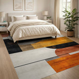Geometric Abstract Orange Area Rug