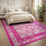Pink Alphabet Kids Cartoon Rug