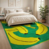 Multi-color and Patterns Vibrant Yellow Banana Pattern Green Area Rug