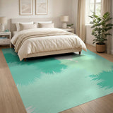 Teal Spiky Abstract Area Rug