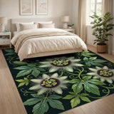 Passionflower Vine Floral Area Rug