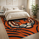 Geometric Modern Bold Orange Tiger Face Area Rug