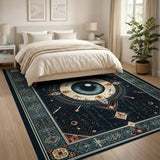 ODIKA Washable Mystical Eye Celestial Area Rug - Low Pile Non-Slip Geometric Art Rug