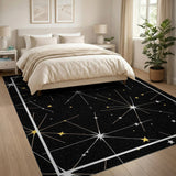 Gold Silver Starburst Geometric Area Rug
